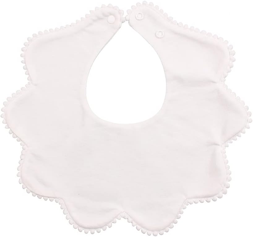JANGANNSA 3 PCS White Flower Baby Bibs Infant Burp Clothes For Baby Girls Saliva Towel Cotton Infant Toddler Girls Bibs - Image 3